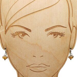 Premier Design Retired Safari Earrings, Amber & Silver Tone Drop Earrings with L